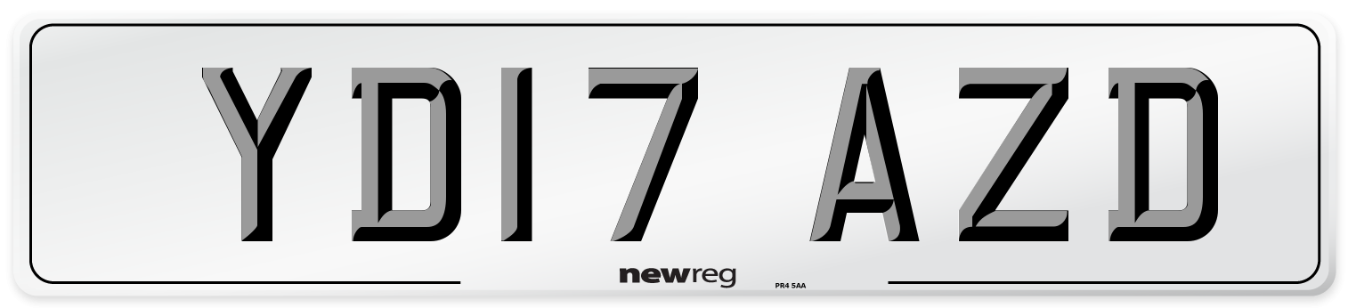 YD17 AZD Number Plate from New Reg